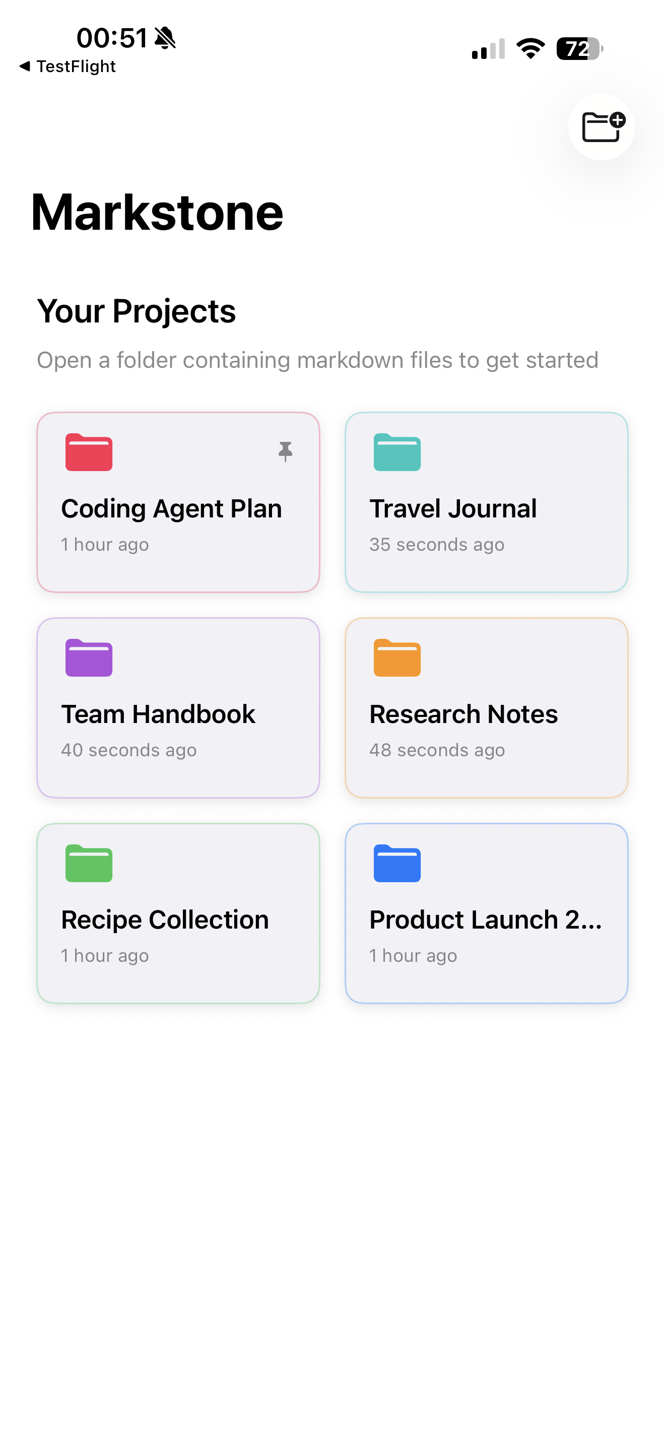 Organize projects on iPhone
